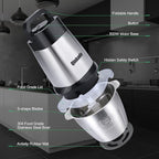 Qinkada Food Processor, 500W Powerful Meat Grinder, 14Cup Stainless Steel Bowl, 3 Speed Modes 4 Bi-Level Blades for Onion, Meat, Nuts, Fruit, Garlic, Vegetable, Baby Food