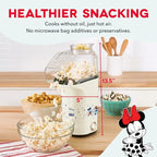 Disney DASH Fresh Pop Popcorn Maker - Oil-Free, Air Popcorn Popper - With Measuring Cup & Recipe Guide - Perfect for Movie Nights - 16 Cups, Mickey & Minnie Design