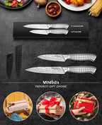 MOSFiATA 2pcs knife set，Stainless Steel Handle, Knives Set for Kitchen, Chef Knife Set Come with Gift Box