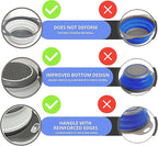 Round Silicone White Colander Collapsible – Foldable White Kitchen Strainer Small Collapsible Colander with Plastic Handles for Draining Vegetable and Fruit Silicone Kitchen Strainer for Pasta