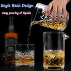 Gusnilo Cocktail Mixing Glass 24oz, Crystal Bar Mixing Glass 710ml for Home Bar, Set of 2