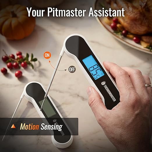 0.5 Sec Instant Read Meat Thermometer Digital with ±0.5℉ Precision, Food Thermometer for Cooking Kitchen Gadgets, Oven Grill Candy BBQ Essentials Accessories, Gifts for Him Dad Men Birthday, White