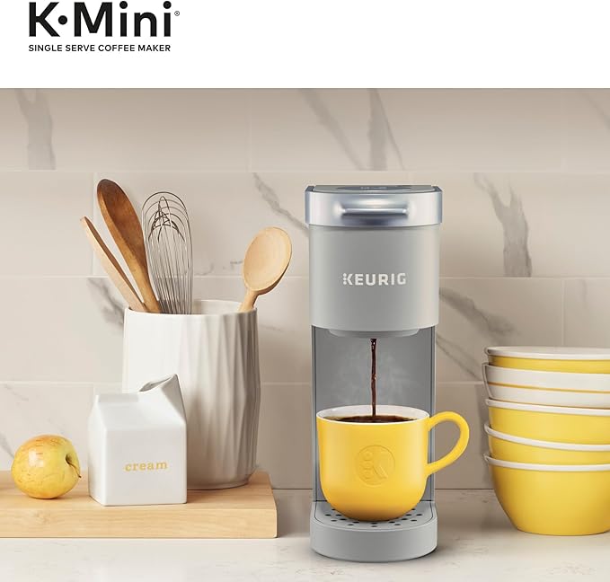 Keurig K-Mini Single Serve K-Cup Pod Coffee Maker, 6 to 12oz Brew size, with Cord Storage, Perfect for Small Spaces, Studio Gray
