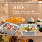 iHomeSet 25 Pack 1 lb Rectangular Disposable Aluminum Foil Pan 16 oz Take Out Food Containers with Clear Plastic Dome Lids, for Catering, Baking, Roasting Food
