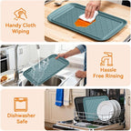 Grilling Prep & Serve Trays for Party- Set of 2, Large Serving Platters for Raw and Cooked Food, Dishwasher Safe, 17"×10.5" Stackable Plastic Party Supplies for Grilling, BBQ, Meal Prep - Green, Black