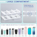 LANDNEOO Stackable Water Bottle Organizer Holder - for Stanley & Others' Large Tumbler Organization - White Plastic Wine Rack, Bottle Holder for Home Countertop Fridge Pantry Shelf, 2 Tier Hold 6