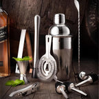 10-Piece Stainless Steel Cocktail Shaker Set with Stand – Bartender Kit w/Martini Shaker, Jigger, Strainer, Ice Tools & Decanter for Home Bar, Party & Gift