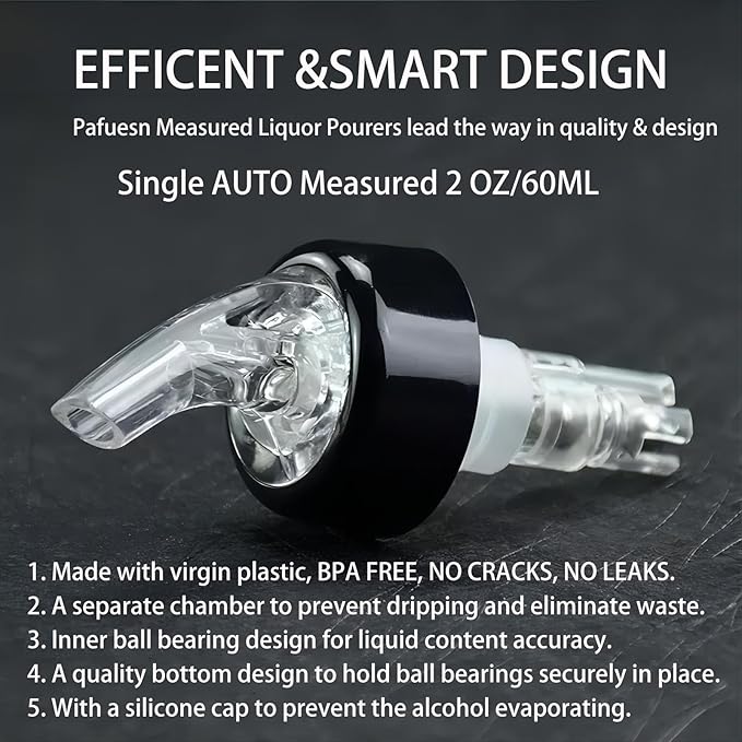 12 Pack Measured Liquor Pour Spout, Liquor Bottle Pourers, Measure Pour Spout for Liquor Bottles, Bottle Pourers for Alcohol, Shot Pourer Cocktail Liquor Dispenser Bar Bartending Tool -2oz/60ml