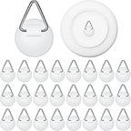 Patelai 40 Pieces Invisible Plate Hangers Wall Adhesive Picture Hangers Vertical Plate Holders for Hanging Decorative Plates Wall Hooks Display Art Photo Frames Paintings