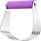 Spring Chef Large Dough Blender For Baking, Stainless Steel Puff Pastry Cutter Tool with Soft Grip Handle, Dishwasher Safe Dough Cutter Tool, Manual Pastry Blender for Easy Mixing - Orchid