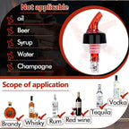 LINALL Automatic Measured Bottle Pourer - Pack of 4, 1 oz (30 mL) Quick Shot Spirit Measure Pourer Drinks Wine Cocktail Dispenser Home Bar Tools (Red 4pcs) (4)