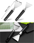2 Pack Fish Scale Remover, 304 Stainless Steel Fish Scaler Scraping Tool, Serrated Fish Cleaning Tools,Sharp Fish Descaler Tool for Restaurant Chef and Home Cooking Seafood Tools