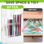 Qinyoung Acrylic Straw Holder for Cabinet Door with Double Sided Adhesive Tape Reusable Straw Organizer Tumbler Storage Kitchen Accessories Container for Counter Cupboard(Classic,Large,Transparent)