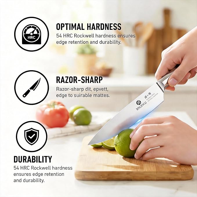 imarku Knife Set, 16 PCS High Carbon Japanese Stainless Steel Knife Sets for Kitchen with Block, Ultra Sharp Kitchen Knife Set with Sharpener Chef Knife Sets, Dishwasher Safe, Best Gifts