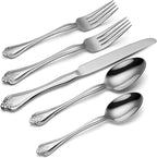 Oneida Boutonniere 45 Piece Everday Flatware, Service for 8, 18/0 Stainless Steel. Silverware Set, Dishwasher Safe, Multi (Pack of 3)