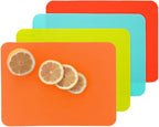 Simply Genius Plastic Cutting Boards - Flexible Color Coded Cutting Board Set - Textured Grip Odor-Resistant Dishwasher-Safe Chopping Mat - Pack of 4-8 in x 11 in - Multicolor