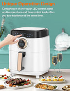 Air Fryer, ALLCOOL Airfryer Oven 8QT Large 1700W 8-in-1 with Touch Screen Air Fryers Dishwasher Safe Nonstick Basket Freidora de Aire 36 Recipes BPA & PFOA Free White