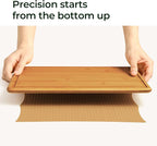 Keechee Bamboo Cutting Board with Non-slip Mat, Cutting Boards for Kitchen Meal Prep & Serving - Wood Serving Board Sets with Deep Juice Groove Ideal Kitchen Gifts