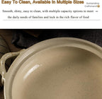 Heat Resistant Ceramic Casserole, Round Earthen Pot Cookware with Lid for Dinner and Party, Uniform Heating Stockpot for Stew, Soup, Steam, Bake(1000ml/1.1quart, Green)