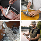 2 PCS Fish Scaler, Stainless Steel Fish Scale Remover, Fish Descaler Tool with Serrated Blade Design, Ideal for Home, Kitchen, Seafood Markets, and Professional Use