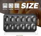2pc Nonstick Madeleine Pan for Baking, 12-Cavity Shell Shape Cake and Cookie Mold Tray, Carbon Steel Cookie Molds, Send Goods from Local Warehouse (2 PC)