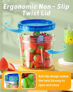 BiuLeon 6 Pack-24 oz Freezer Storage Containers, Plastic Food Storage Containers with Twist Top Lids, BPA Free and Reusable Soup Containers with Lids, Leakproof/Microwave/Dishwasher Safe