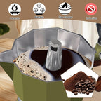 Aluminum 6 Cup 300ml Moka Pot Express Coffee Maker Stovetop Espresso Colorful Coffeemaker Italian Classic Style Brewing Greca Cafe Mocha Machine for Cafeteras Lover Camping Travel and Home Use 10oz