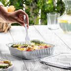 GUSTO [25 Sets 8-Inch Square Foil Pans (Lids Not Included) - Aluminum Pans, Disposable Food Containers For Baking, Cooking, Storing and Preparing Food (Formerly Comfy Package)