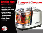 Better Chef 1.5-Cup Mini Food Processor | Stainless-Steel Blade | Pulse Switch (Silver)