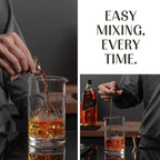 Mixology & Craft Commercial Grade Bar Mixing Glass – Includes 24oz Crystal Stirring Glass, Japanese Jigger, Bar Spoon, Muddler, and Hawthorne Strainer for Crafting Old Fashioned Cocktails at Home Bars