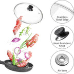 8 Inch Pan Lid, 8'' Frying Pan Lid, Tempered Glass Cast Iron Lids for Skillets, Fry Pan, Wok Pot (8 inch)