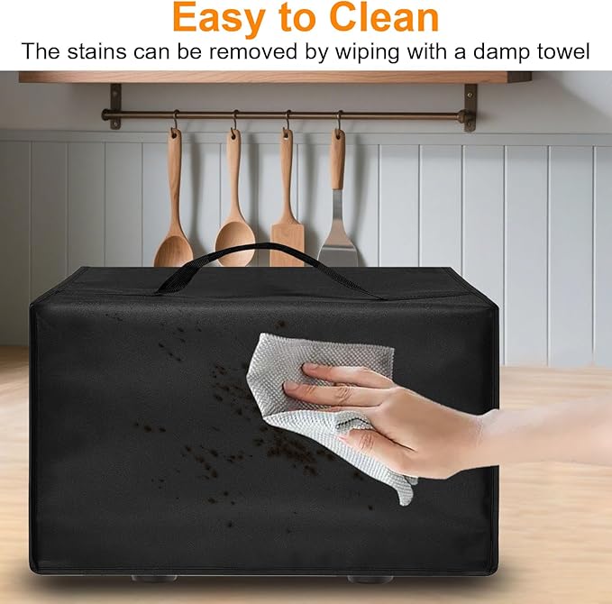 Heavy Duty Toaster Oven Air Fryer Cover for Ninja Foodi DT201/DT251/DT501/DT551,16.94"Dx20.09"Wx13.40"H, 600D Heat-Resistant Oxford w/Aluminum Foil, Waterproof Dustproof Countertop Oven Cover