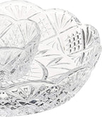 Godinger Crystal Appetizer Serving Platter for Parties Chips and Dip or Snacks Hosting Plate,Silver
