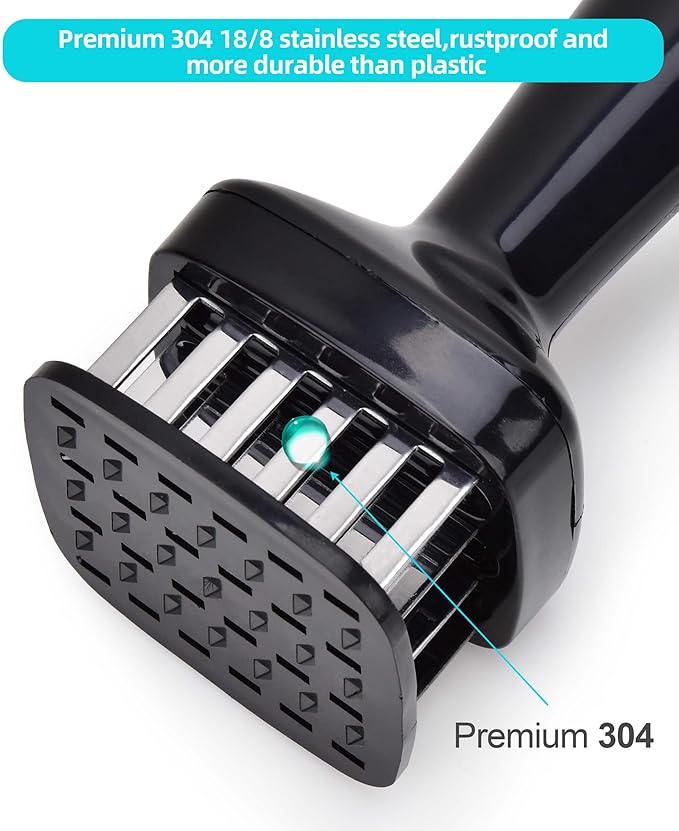 Aliglow Meat Tenderizer Needle Meat Hammer Mallet Tool Pounder For Tenderizing and Pounding Steak, Beef Pork Chicken BBQ And Poultry