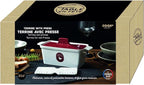 Saveur et Degustation KC2301 Foie Gras Terrine with Press, Ceramic, Red/White, 25.5 x 11 x 27 cm