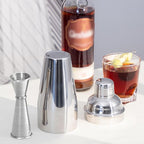 Briout Jigger for Bartending, 2Pcs Double Cocktail Jigger Japanese Premium 304 Food Grade Stainless Steel Jigger 2 OZ 1 OZ with Measurements Inside, Silver