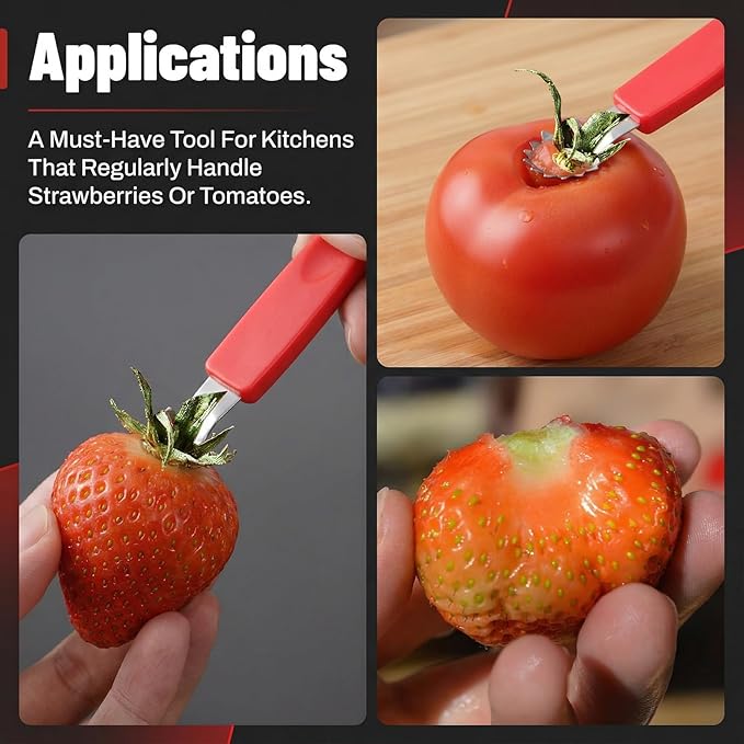 4 Pcs Tomato Corer Tool, Stainless Steel Strawberry Huller Stem Remover, Practical Kitchen Corer For Fruit And Vegetable Baller Dessert Preparation Salad Making