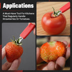 4 Pcs Tomato Corer Tool, Stainless Steel Strawberry Huller Stem Remover, Practical Kitchen Corer For Fruit And Vegetable Baller Dessert Preparation Salad Making