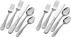 Pfaltzgraff Garland Frost 53-Piece Stainless Steel Flatware Serving Utensil Set and Steak Knives, Service for 8 (Pack of 2)