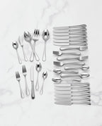 Lenox Silverware Set, Chelse Muse 65-Piece Flatware Set, Service For 12, 18/10 Stainless Steel, Dishwasher Safe, Knives Spoons And Forks Sets, Home And Kitchen Utensils (Silver, 65 Pieces)