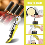 12 Pieces wine key wine opener Professional Waiter Corkscrews Stainless bottle opener Fold Serrated Foil Cutter Key for Family, Company Party,Bars,Restaurants(yellow)