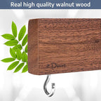 Dmore magnetic knife holder for wall—with 2 hooks, No Drilling 16 Inch walnut knife magnetic strip, Powerful knife magnet rack, include Adhesive Tape and screws for Knives, Utensils, and Tools