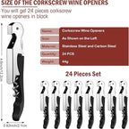 Wine Keys Opener Travel Corkscrew Wine bottle Opener Waiter Beer Bartender for Home Office Kitchen Restaurant Bar Applications(Black,24 Pieces)