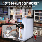 VEVOR Commercial Ice Cream Machine, 1000W Single Flavor Soft Serve Ice Cream Maker, 10.6 QT/H Yield, 4L Hopper & 1.6L Cylinder, Touch Screen, Auto Clean & Pre-Cooling, Countertop Restaurant Snack Bar