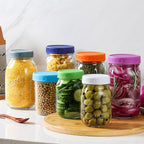 AOZITA 10 WIDE Mouth & 10 REGULAR Mouth Mason Jar Lids - 20 Pack Food Grade Plastic Mason Jar Caps for Ball, Kerr and More Canning Jars - Leakproof & Dishwasher Safe - Multicolor