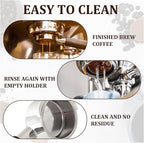 Gevi 51mm Bottomless Portafilter - 3 Ears Cafe Barista Fits Yabano, Includes Portafilter Filter Basket
