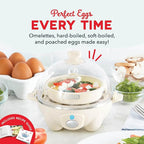 Dash Rapid Egg Cooker - Boiler, Poacher & Steamer - Includes Measuring & Recipe Guide - Dishwasher Safe - BPA Free - Holds 7 Eggs, Cream