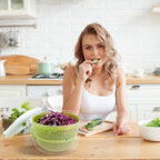 5Qt High-Efficiency Salad Spinner & Vegetable Dehydrator -Quick-dry salad spinner,Manual Kitchen Tool for Lettuce,Berries,Quick Spin Dry Vegetables