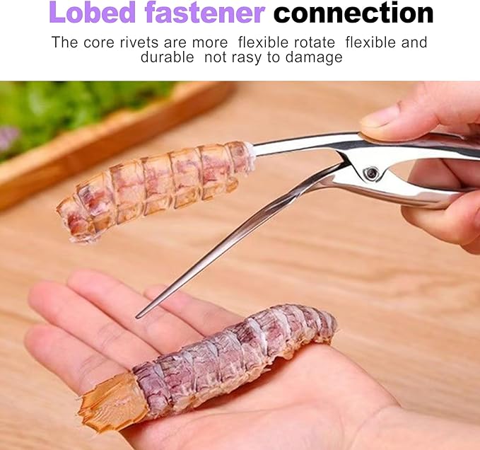 2 Pack Stainless Steel Shrimp Deveiner and Peeler Tool Multifunction Seafood Cleaning Knife for Quick Shelling Deveining Deshelling Professional Prawn Cleaner for Home Kitchen
