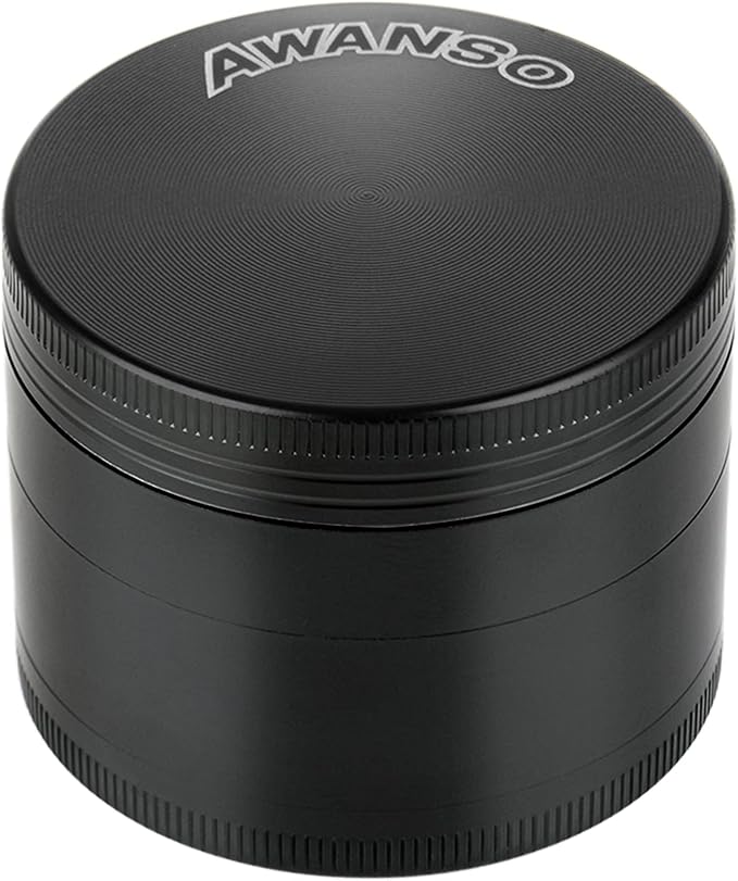2" Grinder, Screen-Free, 3-Piece 4-Part Design, Zinc Alloy Grinder for Kitchen Spice, Black